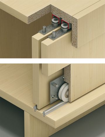 Schiebetürbeschlag, Häfele Slido F-Line15 55A, Garnitur