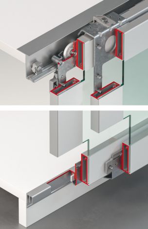 Schiebetürbeschlag, Häfele Slido F-Line42 50C, Garnitur