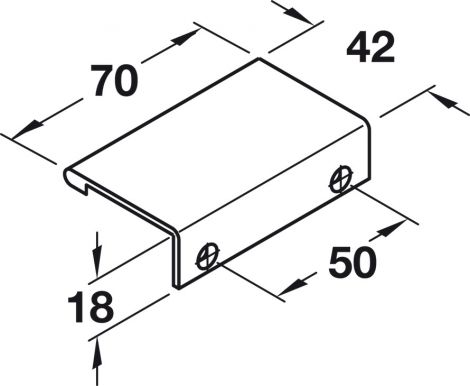 70 x 42 mm Griff Alu.hochgl.pol.70x42mm