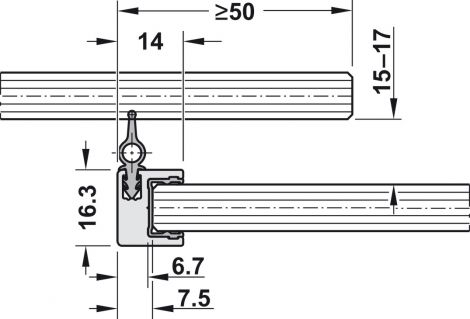 silberfarben, eloxiert Junior 40/GP Abd.prof.Al.1,25m