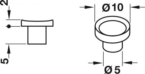 14 mm Auflage-Puffer VS Kst.transp. D=14mm