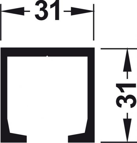 blank Silent E-Laufschiene 3m