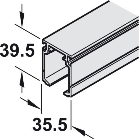 silberfarben, eloxiert Laufschiene Alu. silbf. 3000mm