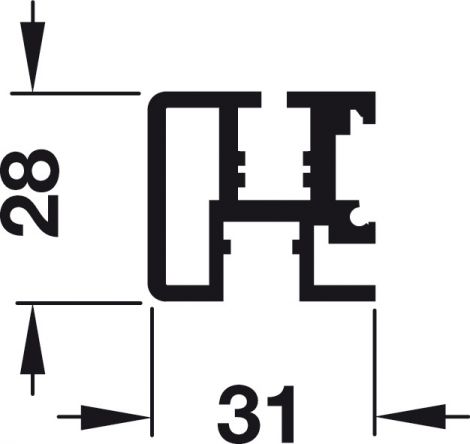 silberfarben, eloxiert Hawa Crea.Lauf-/Fueh.Schie.Alu.silb.2,5m