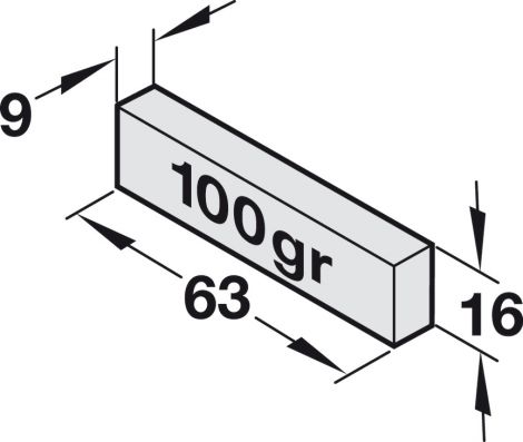 blank Slido Vertico Gegengewicht Blei bl.100G