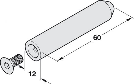 Tragzapfen: vernickelt
Schraube: matt Tragzapfen Startec Edelst. Matt 12x60mm