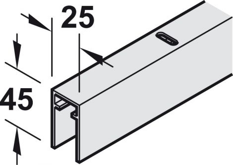 edelstahlfarben, eloxiert Fuehrungsschiene silb. 6000mm