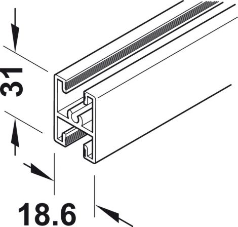 Aluminium Untert.-Sprossenprofil silb. 6,0m