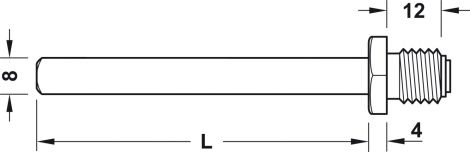 ≥ 37 – ≤ 52 mm Wechselstift 8x80mm M12