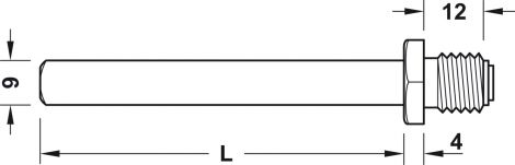 ≥ 53 – ≤ 62 mm Wechselstift 9x90mm M12