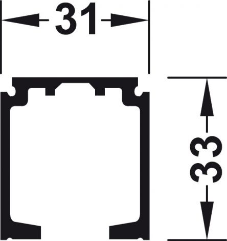 31 mm Laufschiene Alu. blank 2,0m