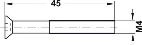 M4 Glutz Befestigungsschraube 5924,M4x45mm