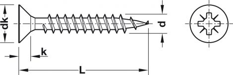 Stahl Hospa-Schrauben SK PZ gchr. 3,5x20mm