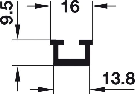 silberfarben, eloxiert Hawa Lauf-/Fuehrungs. Miniroll Alu 2,5m