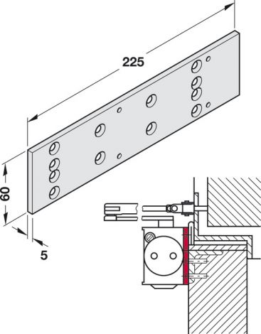 Montageplatte TS 73 V silbf.