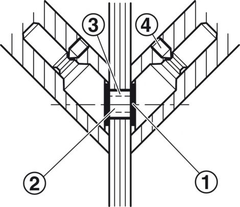 8 – 12 mm Montageset Türgriff Gl/prw.45° 8-12mm