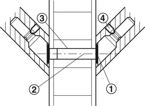 Montageset Türgriff H/prw.45 Grad