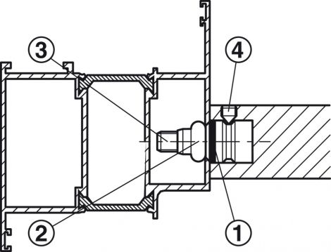 25 mm Montageset Türgriff H/eins.