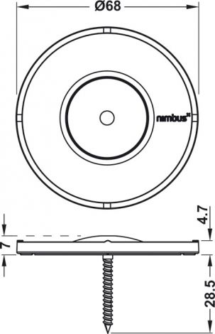 68 x 7 mm Winglet Wandhalterung selbstklebend weiß