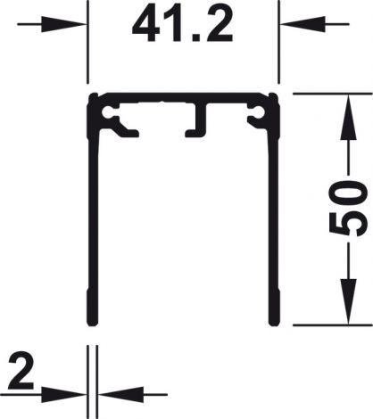 schwarz, eloxiert Slido R-Aluflex Ein. FS 50mm schw. 6,0m