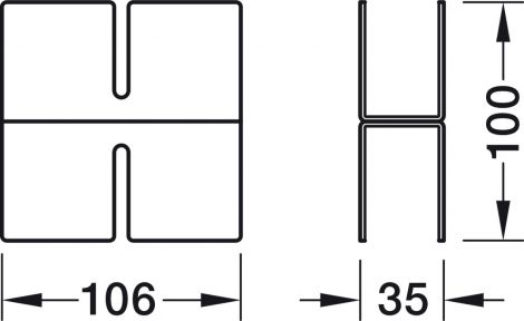 eloxiert E6/EV1 DOPPELLÄNGSBESCHLAG CP30/TP30 Al.elox