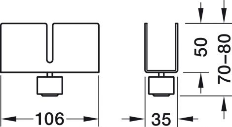 weiß, pulverbeschichtet, glänzend LÄNGSFUß CP30/TP30 weiß glänzend