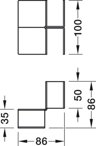 weiß, pulverbeschichtet, glänzend DOPPELECKBESCHLAG CP30/TP30 we.gl