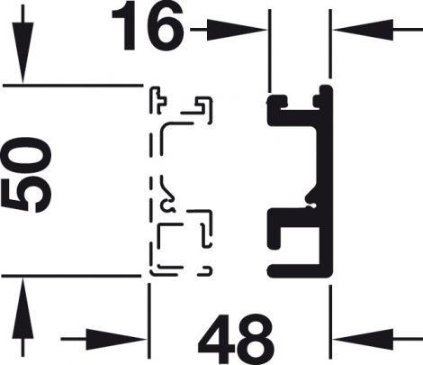 Laufschiene Aperto 60/H 2,5m