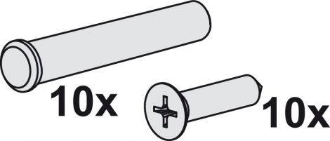 Sicherungsstift und -schraube, für Laufschiene und Befestigungsschiene