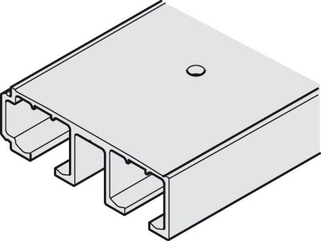 Doppel‐Laufschiene, gelocht, zum Aufschrauben, für 19 mm Türdicke