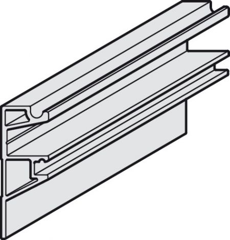 silberfarben, eloxiert Befestigungsschiene hoch silb. 19mm/2,0m
