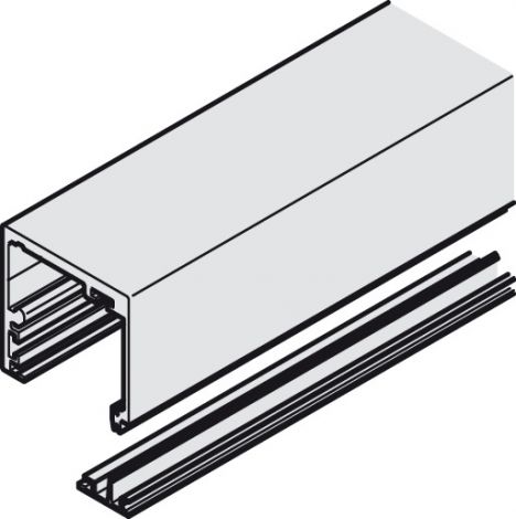 edelstahlfarben, eloxiert Slido D-Li12 LS/Blend.Decke edstf.2m