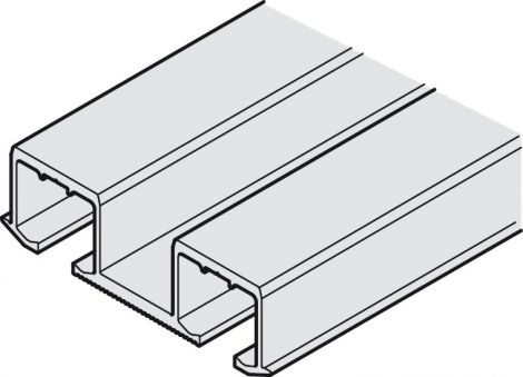 Doppel‐Laufschiene, gelocht, zum Schrauben, für 25 mm Türdicke