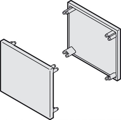 Endkappenset, für Einfachlaufschiene 31 x 33 mm (B x H) und beidseitiger Clipblende Höhe 38 mm