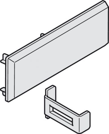 Endkappenset, 95 mm, kürzbar, inkl. Sicherungsklammer für Aluminiumblende