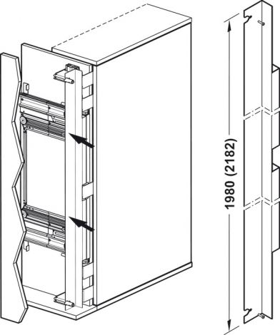 satiniert, eloxiert Slido F-Pa72 60B Abd.Alu.f. 1990-2200mm