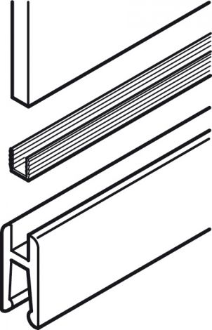 Glasklemmprofil, zum Einschieben in die Laufschuhschiene
