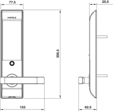 Digital lock, EL7500 - TC, without AA battery